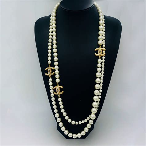 chanel costume pearl necklace|authentic Chanel necklace for sale.